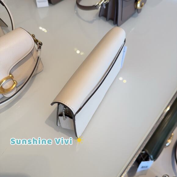 NWT Coach CX245 Tabby Chain Clutch Bag With Pave Crystals Chalk - Picture 3 of 7